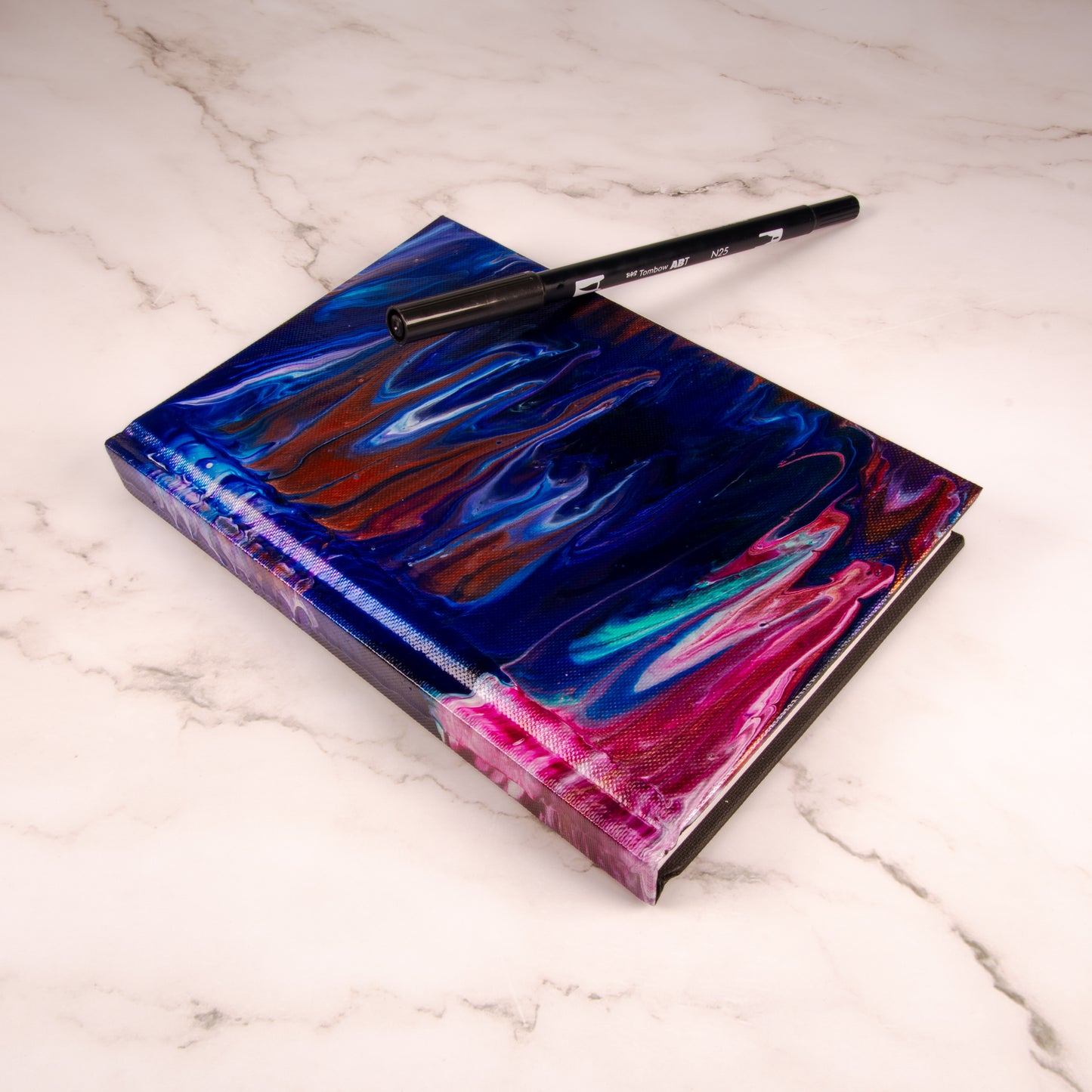 Mystic Nebula - Custom Paint Pour Journal 5.5" x 8"