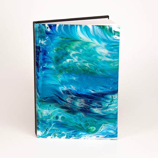 Ocean Sea - Custom Paint Pour Journal 5.5" x 8"