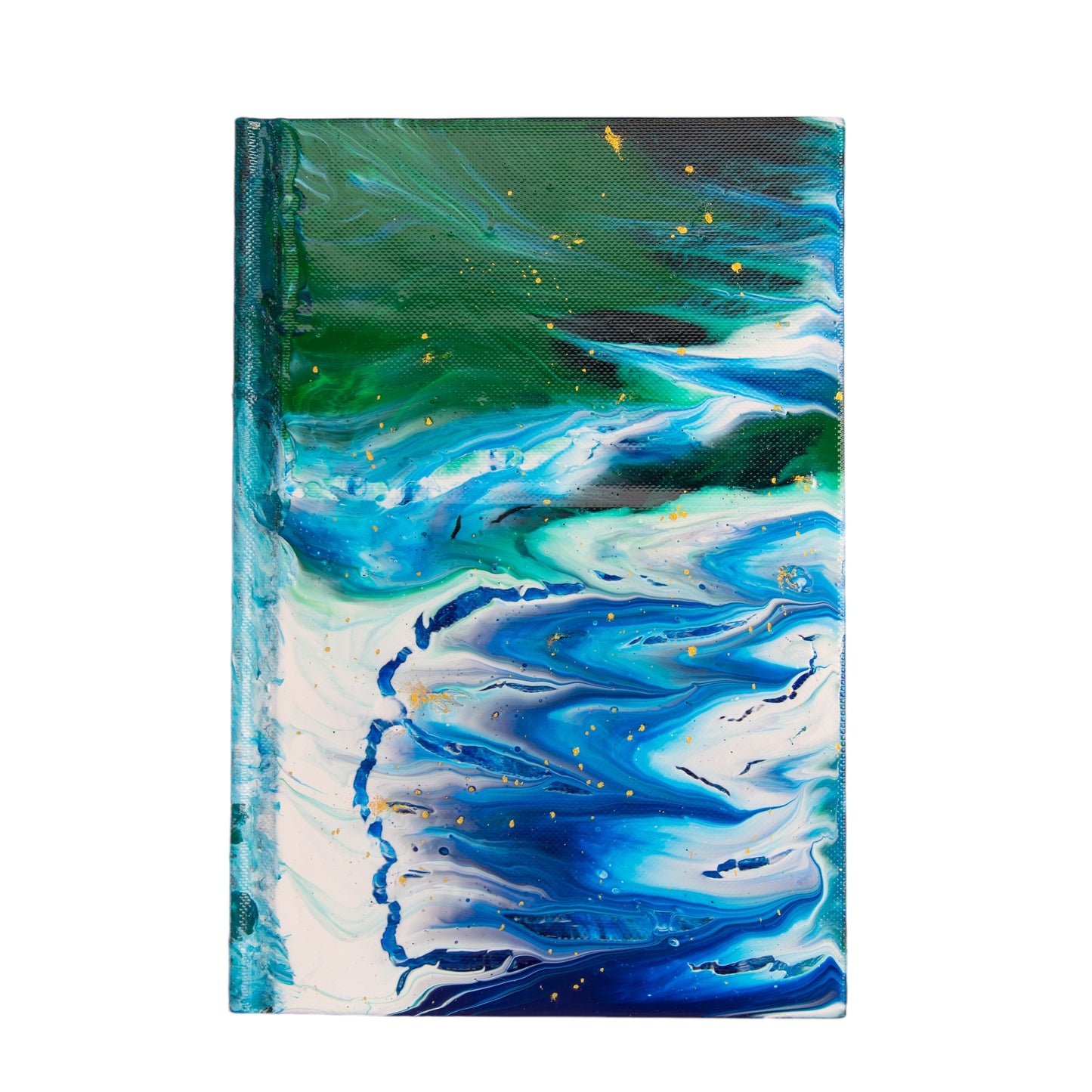 Land and Sea - Custom Paint Pour Journal 5.5" x 8"